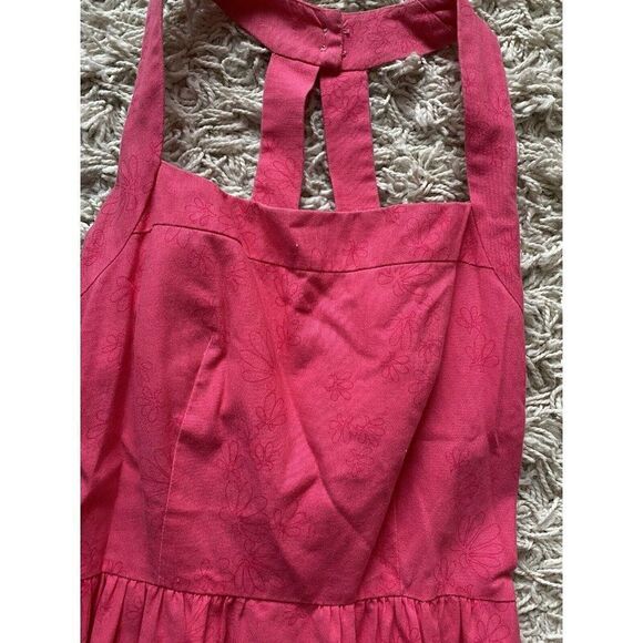 Vintage Carroll Reed Dress Pink Fit And Flare Shell Tropical Flower Floral 6 - Picture 3 of 13